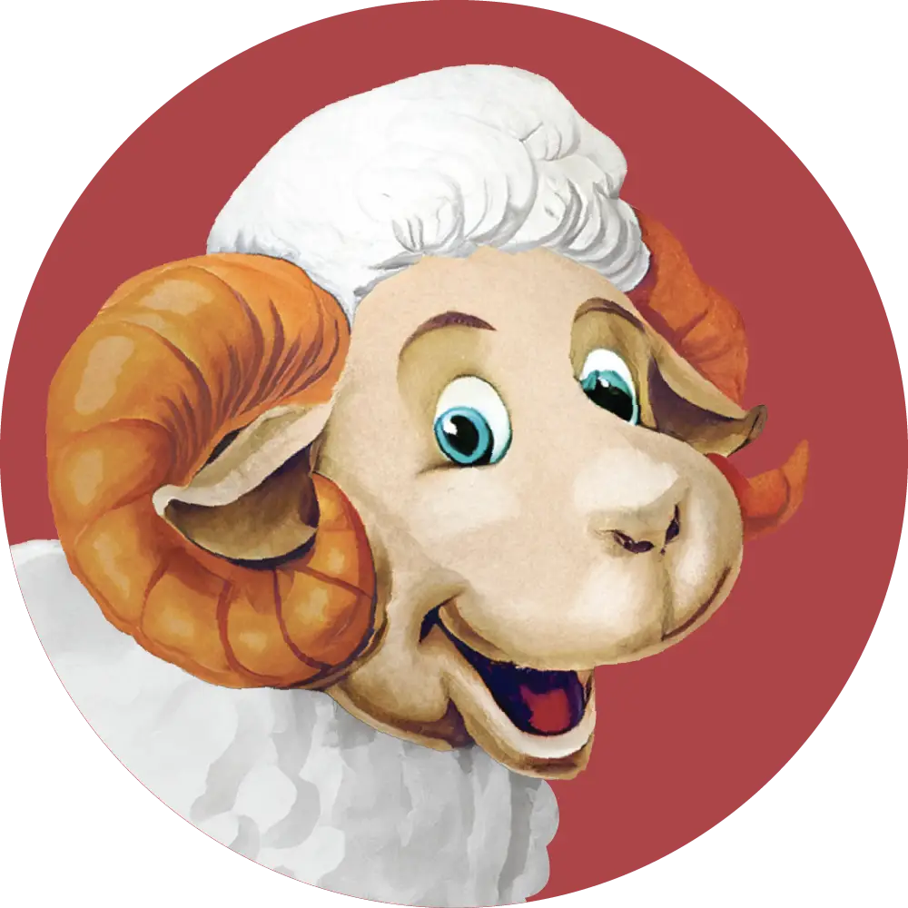 Funny sheep with hand image